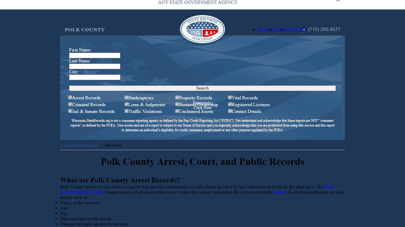 Polk County Arrest, Court, and Public Records