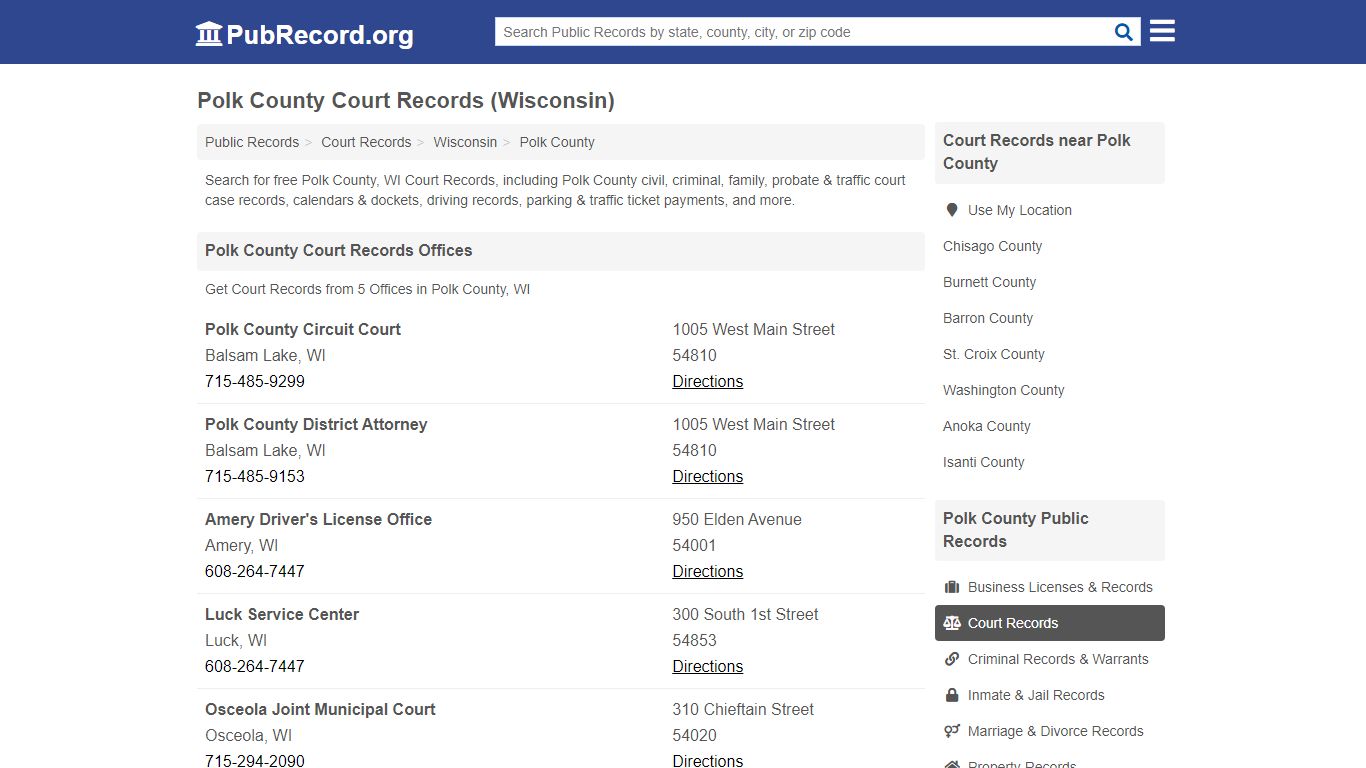 Free Polk County Court Records (Wisconsin Court Records)